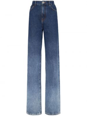 Proste jeansy z wysoką talią gradientowe Philipp Plein niebieskie