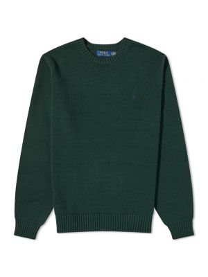 Трикотажный хлопковый свитер Polo Ralph Lauren зеленый