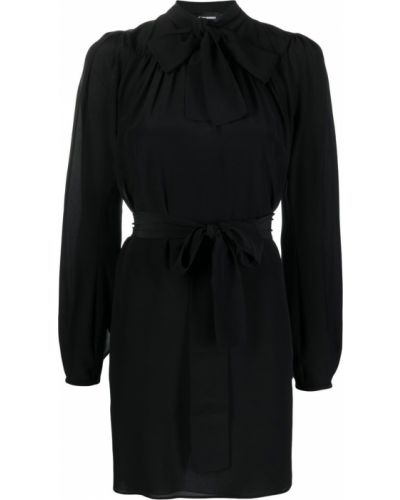 Svilena mini haljina s mašnom Dsquared2 crna