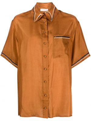 Raštuota šilkinė marškiniai Zimmermann oranžinė