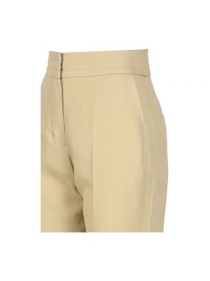 Pantalones rectos de cintura alta de lana Jacquemus beige