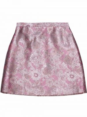 Jacquard floral mini skjørt Christopher Kane rosa