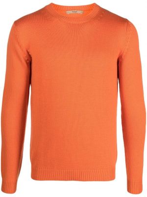 Vilnonis megztinis apvaliu kaklu Nuur oranžinė
