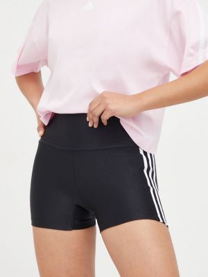 Панталон с висока талия с апликация Adidas Originals черно