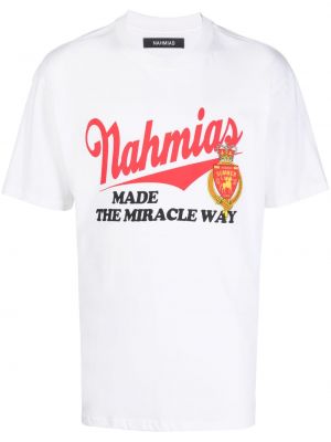 T-shirt en coton à imprimé Nahmias blanc