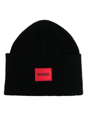 Dzianinowa czapka Hugo czarna