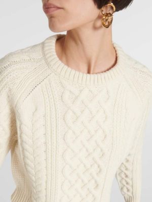 Jersey de lana de tela jersey con trenzado Nili Lotan blanco