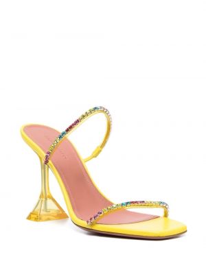 Sandały z kryształkami Amina Muaddi żółte