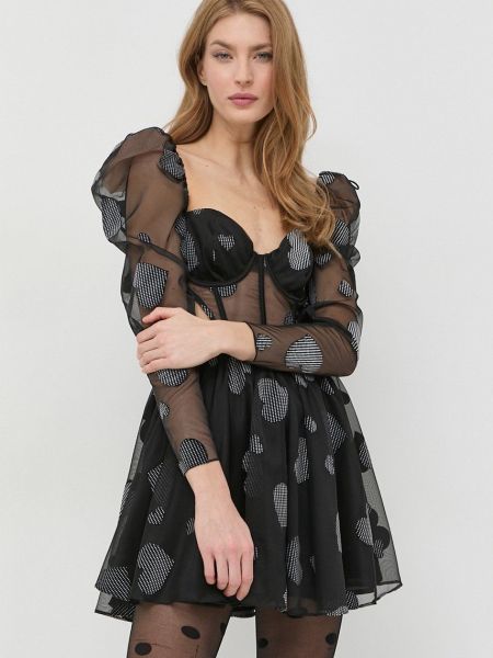 Mini šaty z polyesteru For Love & Lemons - černá