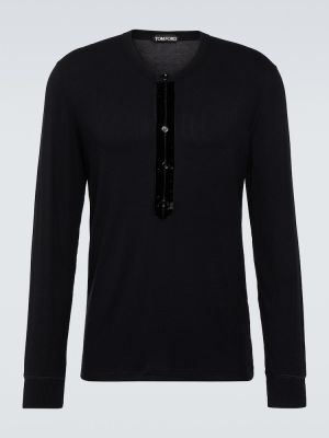 Saténová košile Tom Ford černá