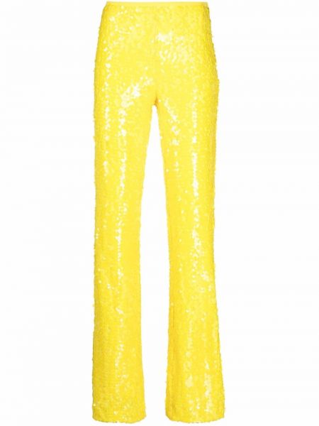 Pantalones rectos con lentejuelas Antonella Rizza amarillo