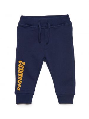 Printti puuvilla stretch housut tytöille Dsquared2 Kids sininen