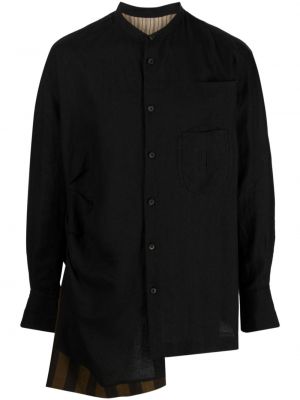 Černá asymetrická košile s knoflíky Ziggy Chen