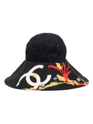 Raštuotas kepurė Chanel Pre-owned juoda