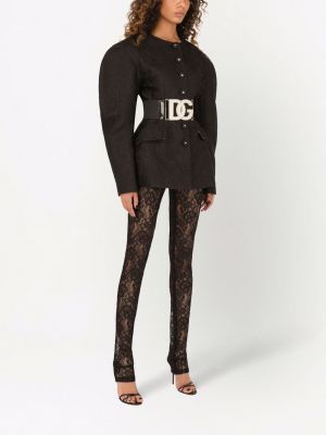 Spitzen geblümt leggings Dolce & Gabbana schwarz