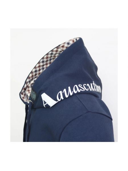 Sudadera con capucha de algodón Aquascutum azul