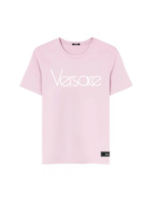 Koszulka z nadrukiem Versace różowa