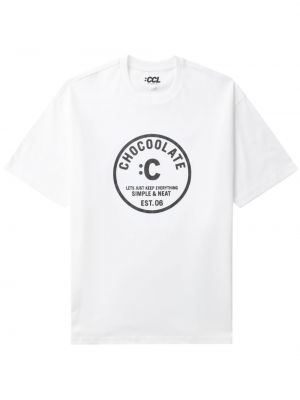 T-shirt aus baumwoll mit print Chocoolate weiß