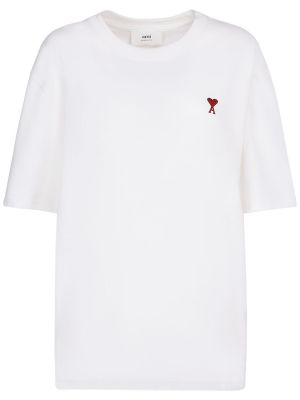 Camisa de algodón de tela jersey Ami Paris blanco