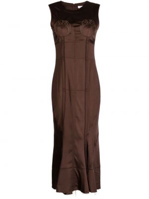 Žakardinis suknele kokteiline be rankovių Marine Serre ruda