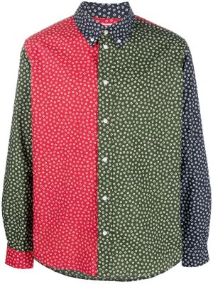 Kvetinová bavlnená košeľa na gombíky Kenzo - zelená