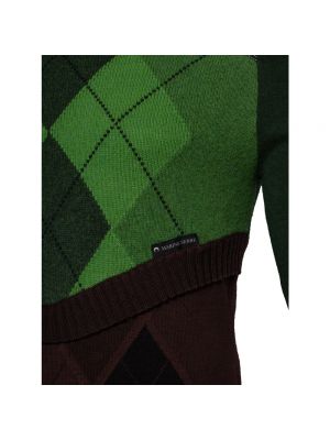 Sweter z wzorem argyle Marine Serre zielony
