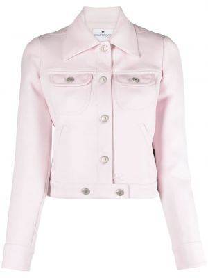 Pamučna jakna s vezom Courreges ružičasta
