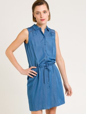 Mini vestido sin mangas Naf Naf azul