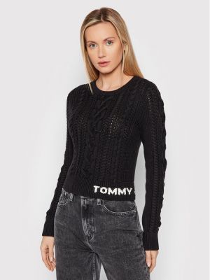 Πουλόβερ Tommy Jeans μαύρο