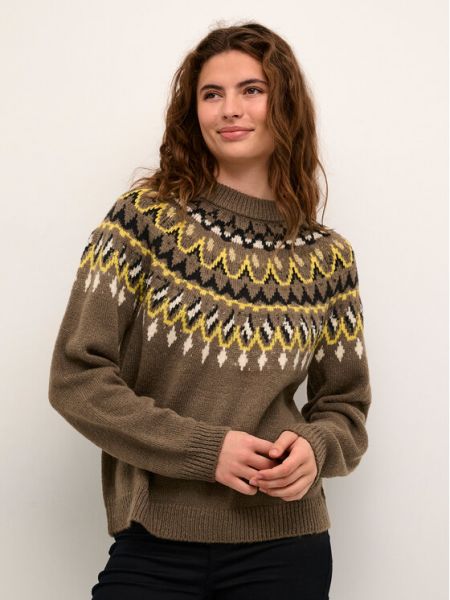 Пуловер свободного кроя Culture коричневый