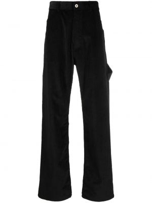 Памучни прав панталон от рипсено кадифе Moncler черно
