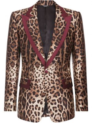 Блейзър с принт с леопардов принт Dolce & Gabbana