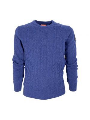 Dzianinowy sweter z okrągłym dekoltem Aeronautica Militare niebieski