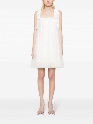 Tylové mini šaty Amsale bílé