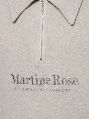 Kokvilnas polo krekls ar rāvējslēdzēju ar apdruku Martine Rose pelēks
