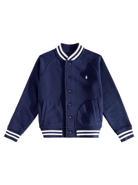 Puuvilla fleece bombertakki pojille Polo Ralph Lauren Kids sininen