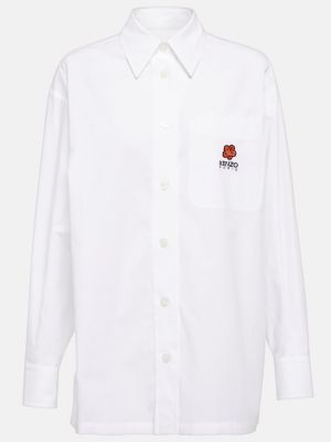 Памучна риза на цветя с принт Kenzo бяло