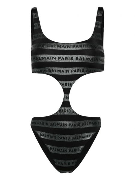 Pruhované plavky Balmain čierna