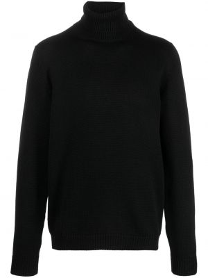 Μάλλινος πουλόβερ από μαλλί merino Roberto Collina μαύρο