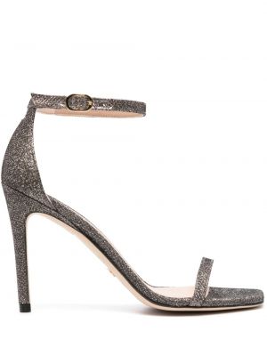 Sandales à paillettes Stuart Weitzman gris