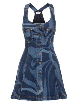 Mini vestido con estampado Pucci azul