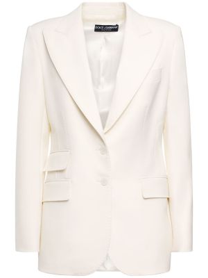 Vlněná bunda Dolce & Gabbana bílá