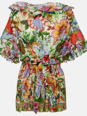 Памучна блуза на цветя с волани Etro