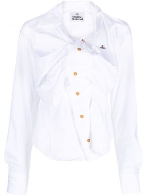 Памучна риза с драперии Vivienne Westwood бяло