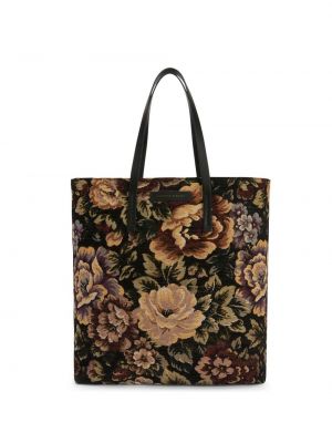 Kvetinová nákupná taška s potlačou Giuseppe Zanotti hnedá