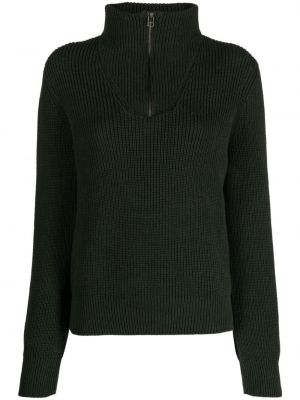 Памучен пуловер с цип A.p.c. зелено