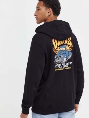 Pamučna hoodie s kapuljačom Vans crna