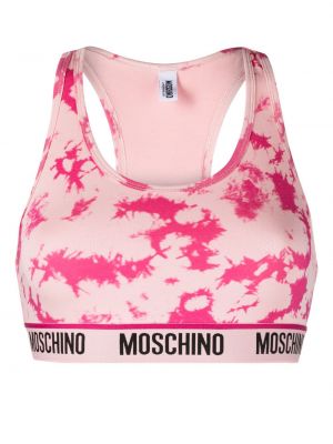 Podprsenka s potiskem s abstraktním vzorem Moschino růžová
