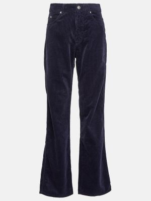 Pantalones rectos de pana de lino de algodón Marant Etoile negro