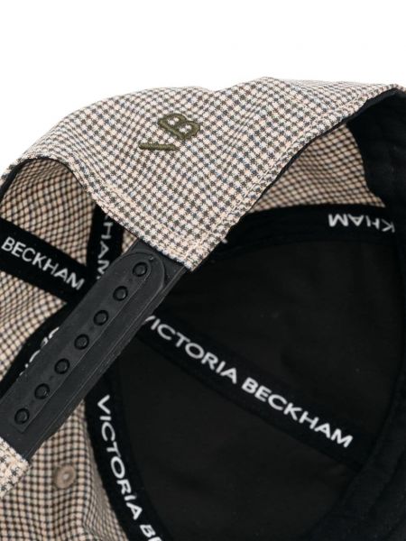 "houndstooth" rašto vilnonis kepurė su snapeliu Victoria Beckham